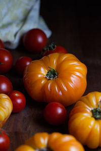 Close-up of tomatoes on table