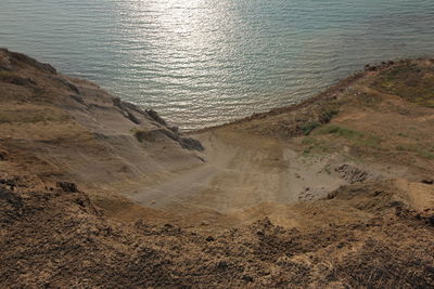 High angle view of beach