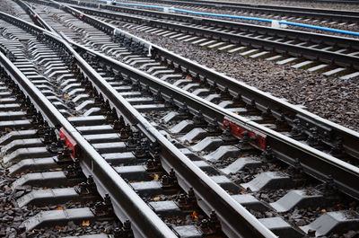 High angle view of railroad tracks