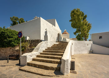 Low angle view of historic mediterranean building against clear sky