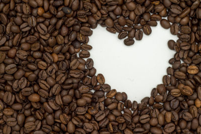 High angle view of coffee beans