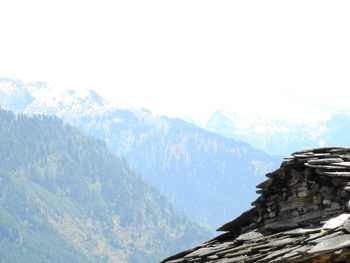 Scenic view of mountains against clear sky