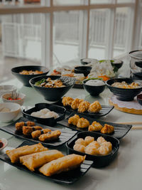 Close-up of food on table