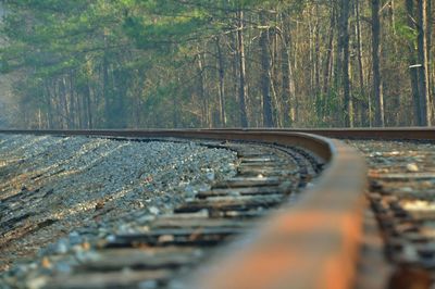 Surface level of railroad tracks
