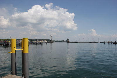 Pier on sea against sky