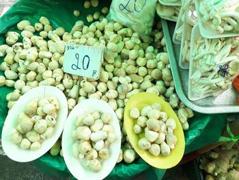 High angle view of fruits for sale in market