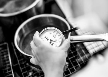 Chef cooking in a kitchen, chef at work, black and white