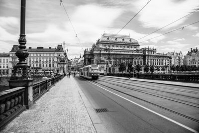 Buildings in city against cloudy sky