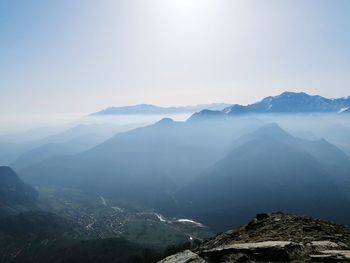 Scenic view of mountains against sky