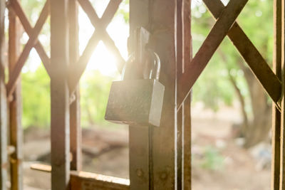 Close-up of metallic gate