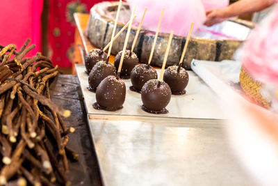 Close-up of person preparing food