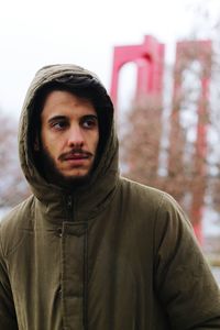 Young man looking away