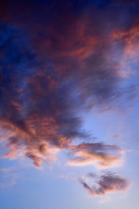 Low angle view of sky at sunset