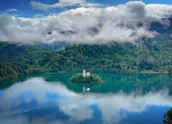 Panoramic view of lake against sky