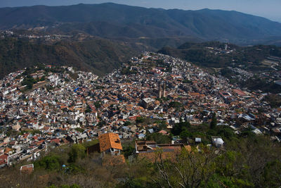 High angle view of townscape