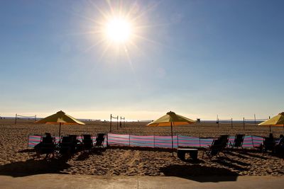 Scenic view of sea against sky on sunny day