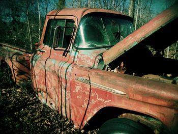 Close-up of rusty machine part