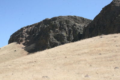 Scenic view of mountains against clear sky