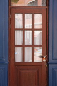 Closed door of building