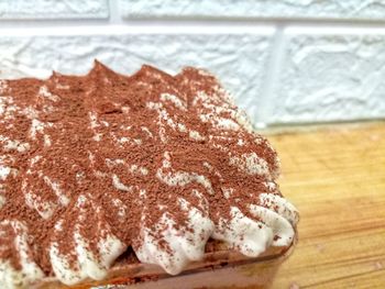 Close-up of dessert on table