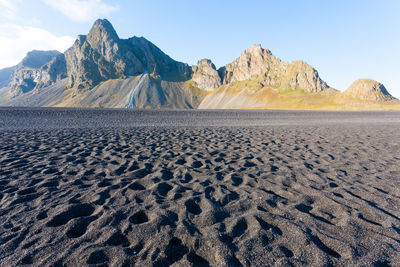 Scenic view of desert against sky