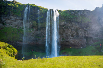 Scenic view of waterfall