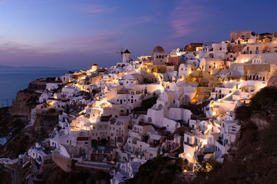 High angle view of buildings in city