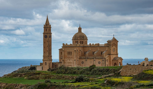 View of old building against cloudy sky