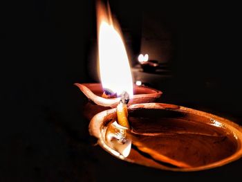 Close-up of illuminated lamp