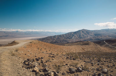 Scenic view of desert against sky