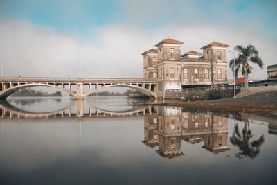 Reflection of buildings in water