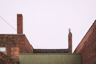 Chimneys on building against clear sky