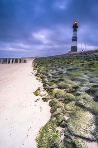 The famous black and white lighthouse of breskens, zeeland, the netherlands.