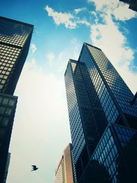 Low angle view of modern building against sky