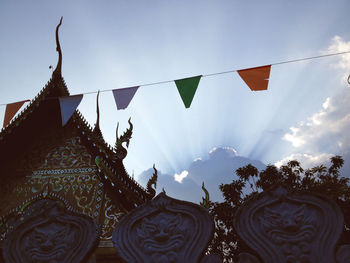 Low angle view of temple against sky