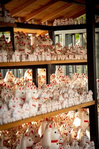 Manekinekos at gotokuji temple in tokyo, japan