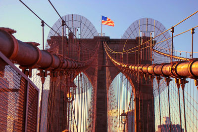 Low angle view of suspension bridge