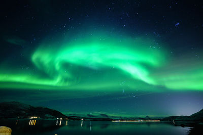 Scenic view of dramatic sky at night