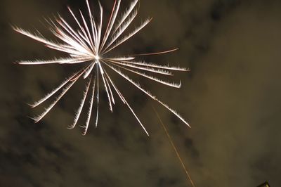 Low angle view of firework display