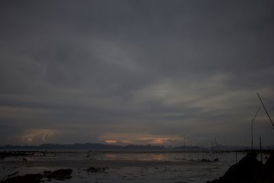 Scenic view of sea against sky at sunset