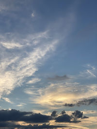 Low angle view of sky during sunset