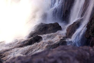 Scenic view of waterfall