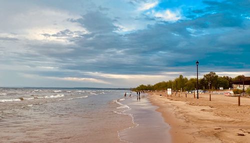 Scenic view of beach against sky