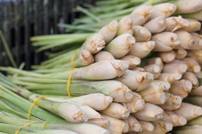 High angle view of vegetables for sale in market