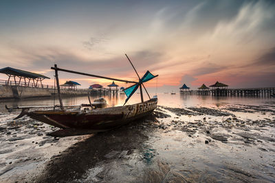 Kenjeran beach view in surabaya, indonesia