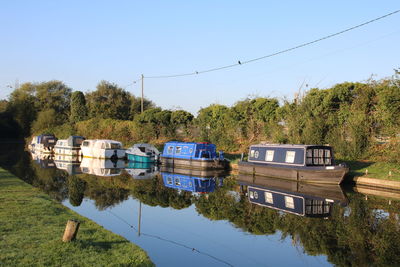 Panoramic view of train against clear sky