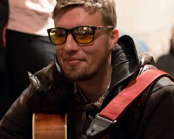 Close-up of man wearing sunglasses