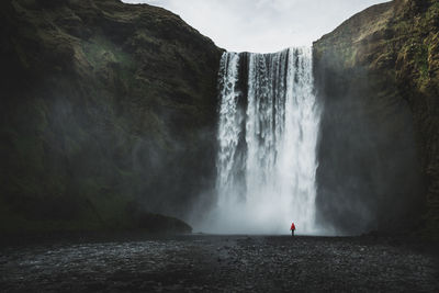 Scenic view of waterfall