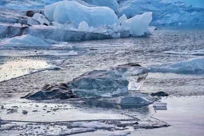 Scenic view of frozen sea