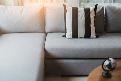 Close-up of sofa at home